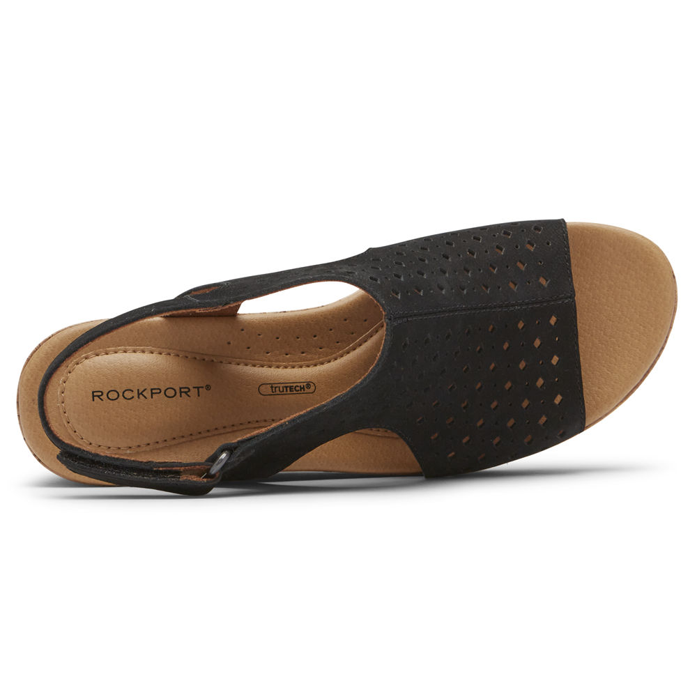 Sandalias Rockport Mujer Mexico - Lyla Slingback Negros - NPWSZ4605